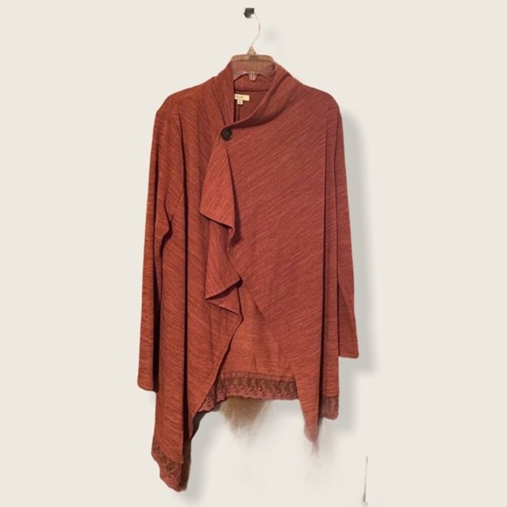 Kori Womens America Wrap Cardigan Sweater Rust Size Small